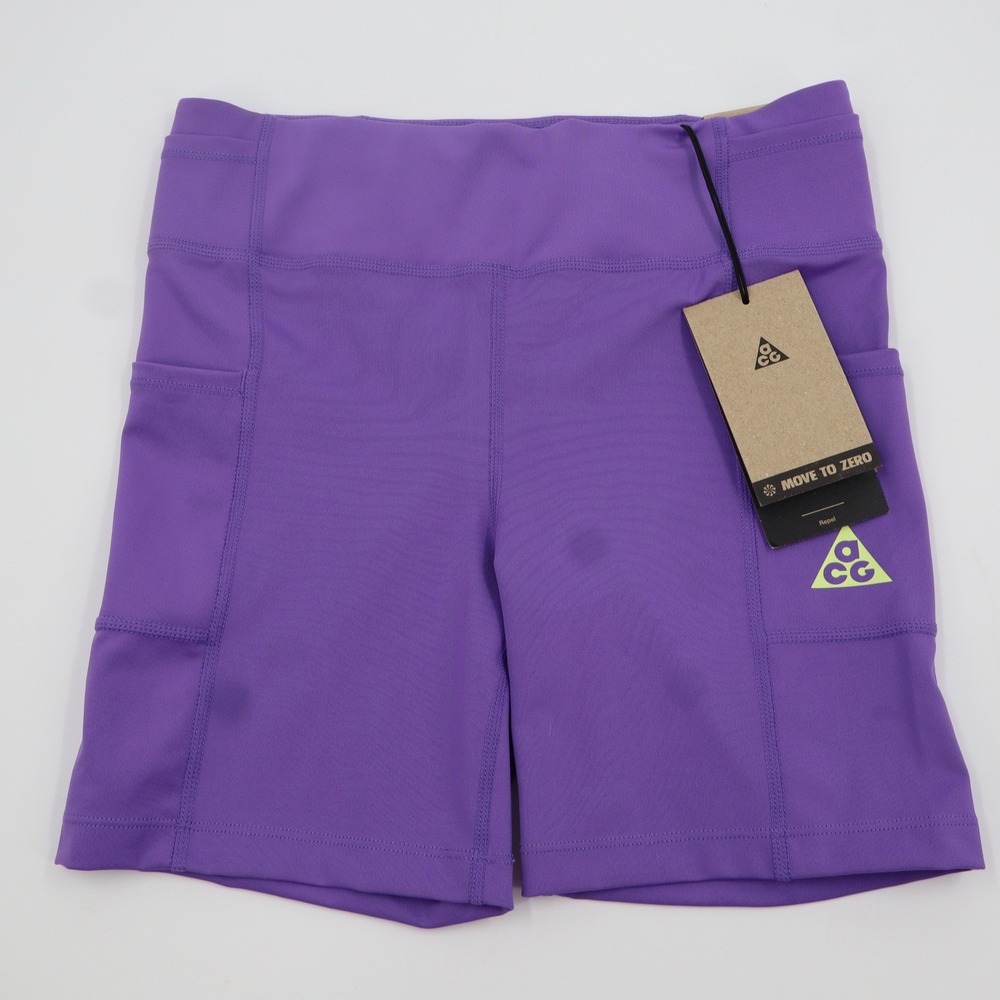 Nike ACG Biker Shorts Girls Large Purple High Rise 5" Pockets FD0152-542‎